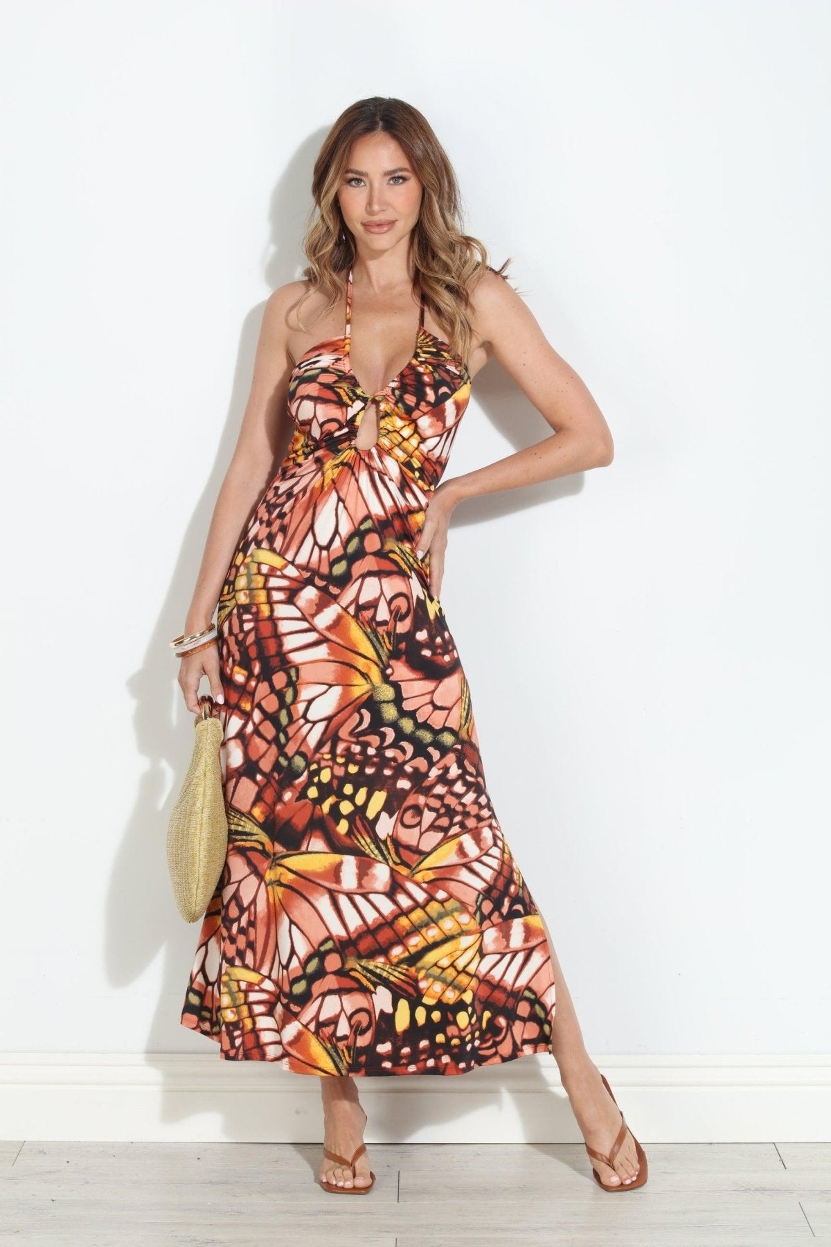 Mariposa Stretch Keyhole Maxi Dress- Best Seller