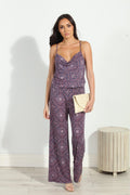 Kersa Cowlneck Wideleg Stretch Jumpsuit-FINAL SALE
