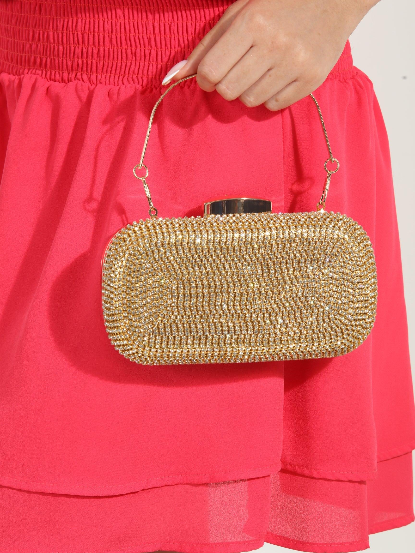 Julia Rhinestone Clutch- Gold - FINAL SALE