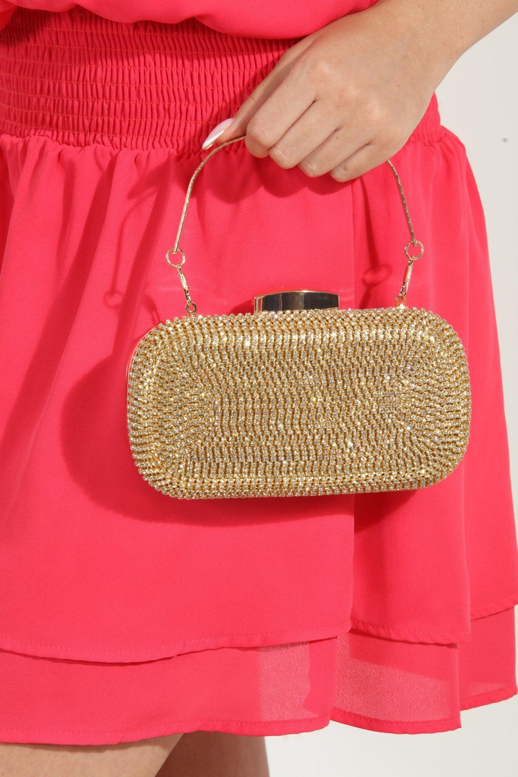 Julia Rhinestone Clutch- Gold - FINAL SALE
