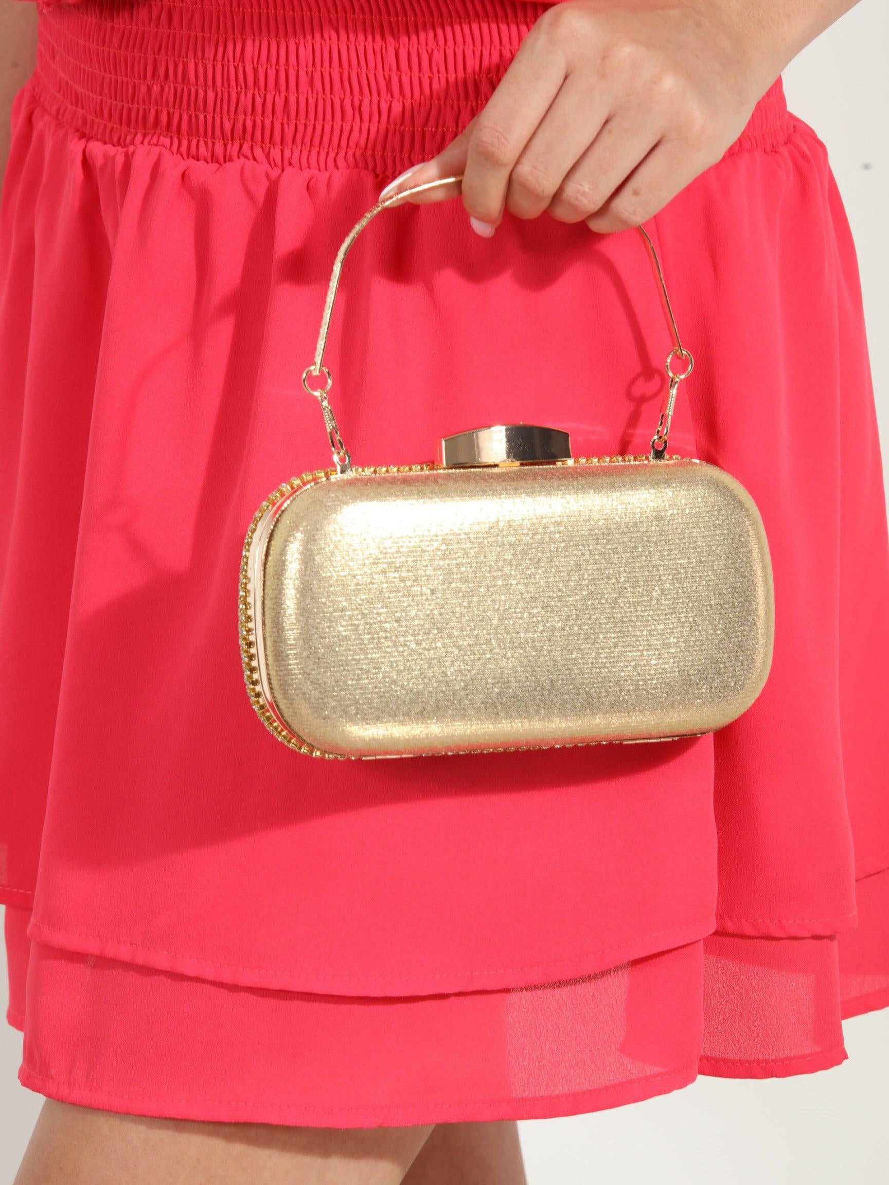 Julia Rhinestone Clutch- Gold - FINAL SALE