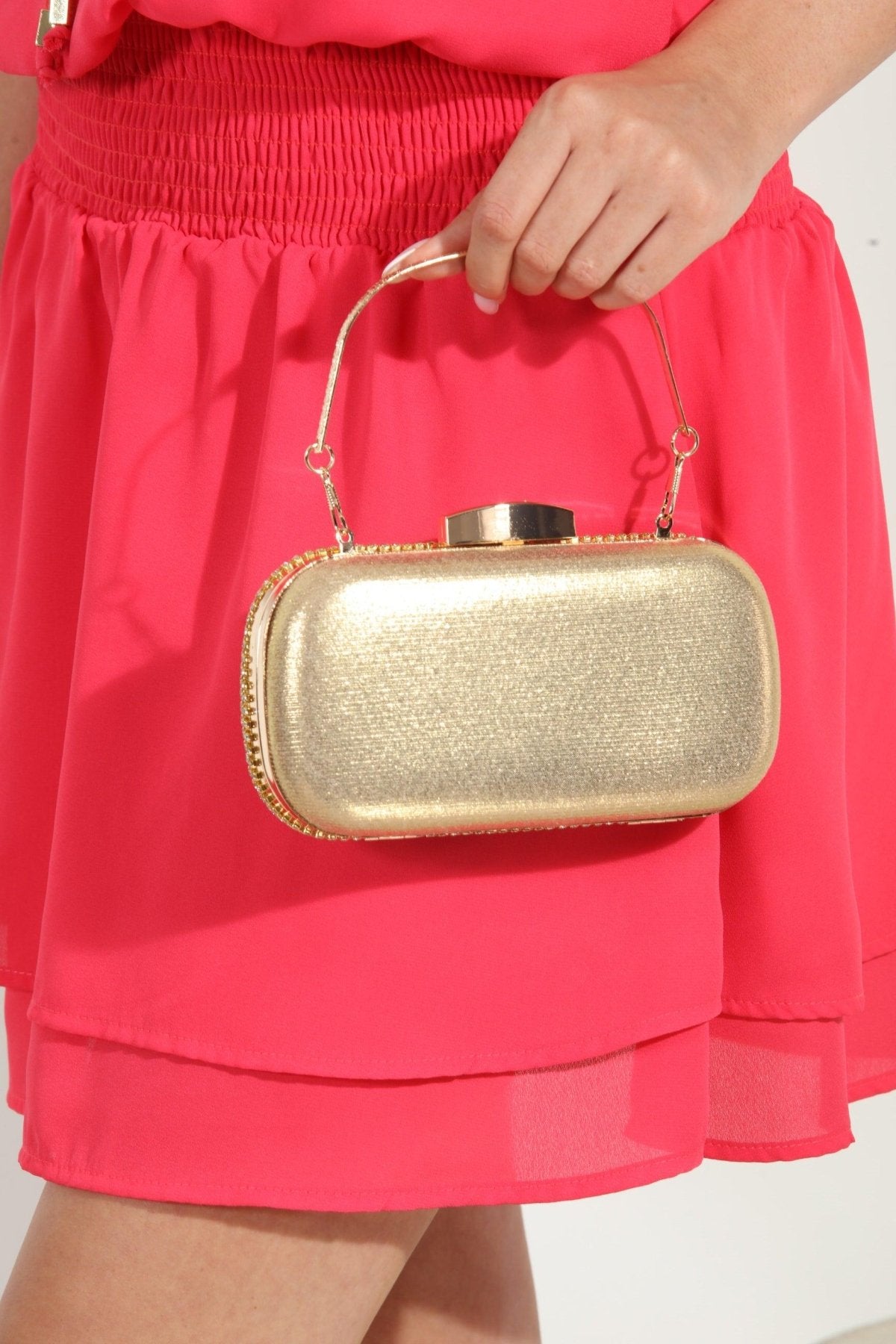 Julia Rhinestone Clutch- Gold - FINAL SALE