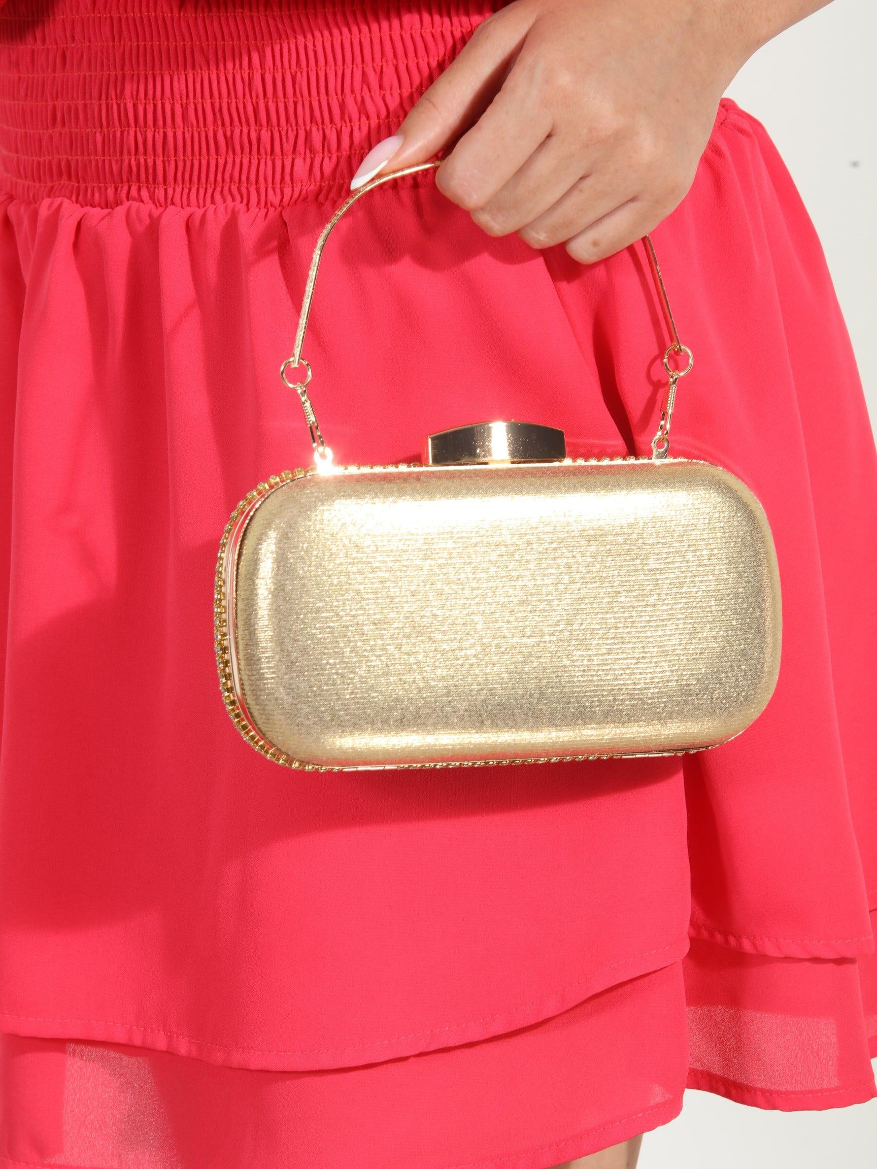 Julia Rhinestone Clutch- Gold - FINAL SALE
