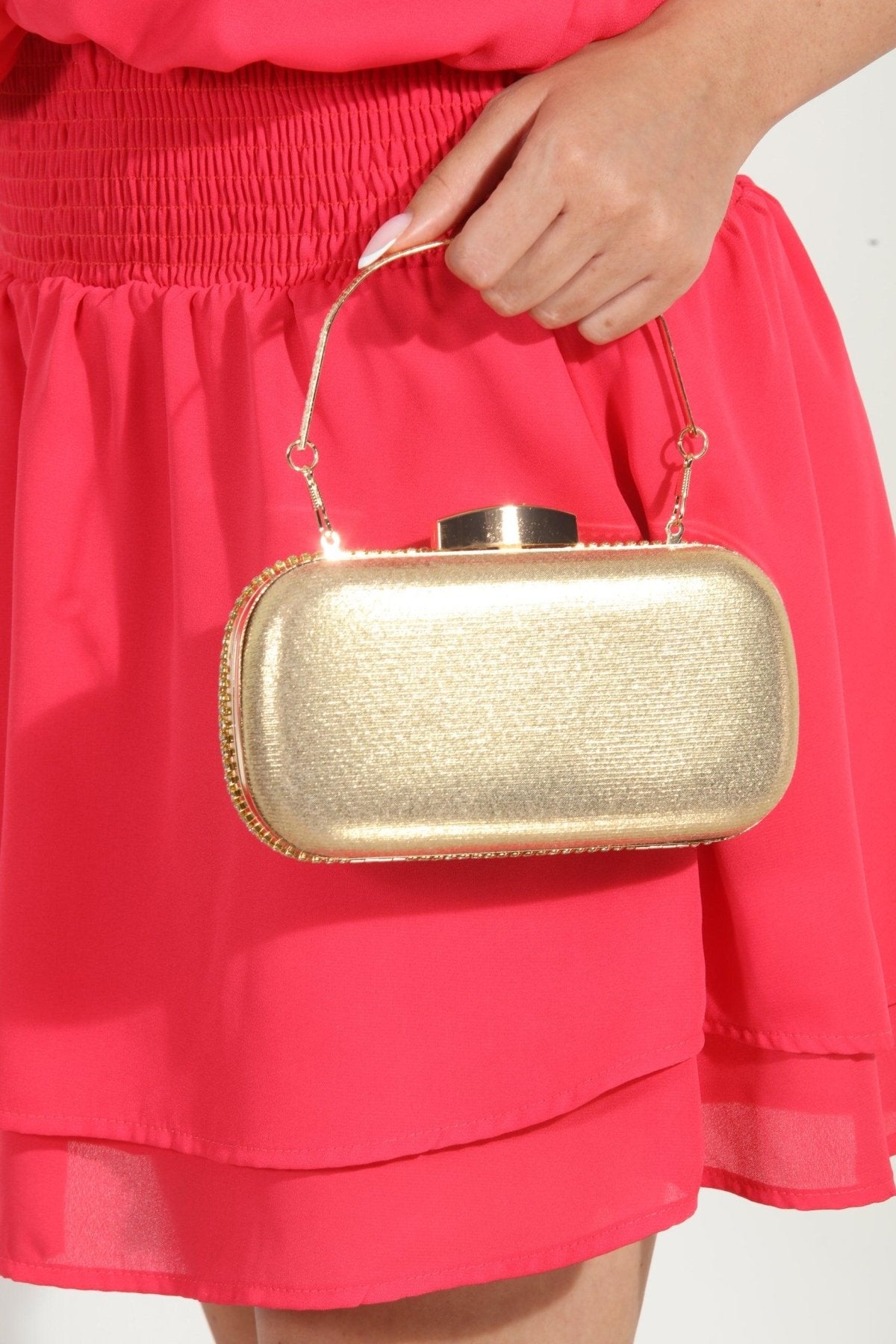 Julia Rhinestone Clutch- Gold - FINAL SALE