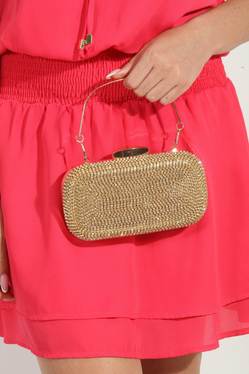 Julia Rhinestone Clutch- Gold - FINAL SALE