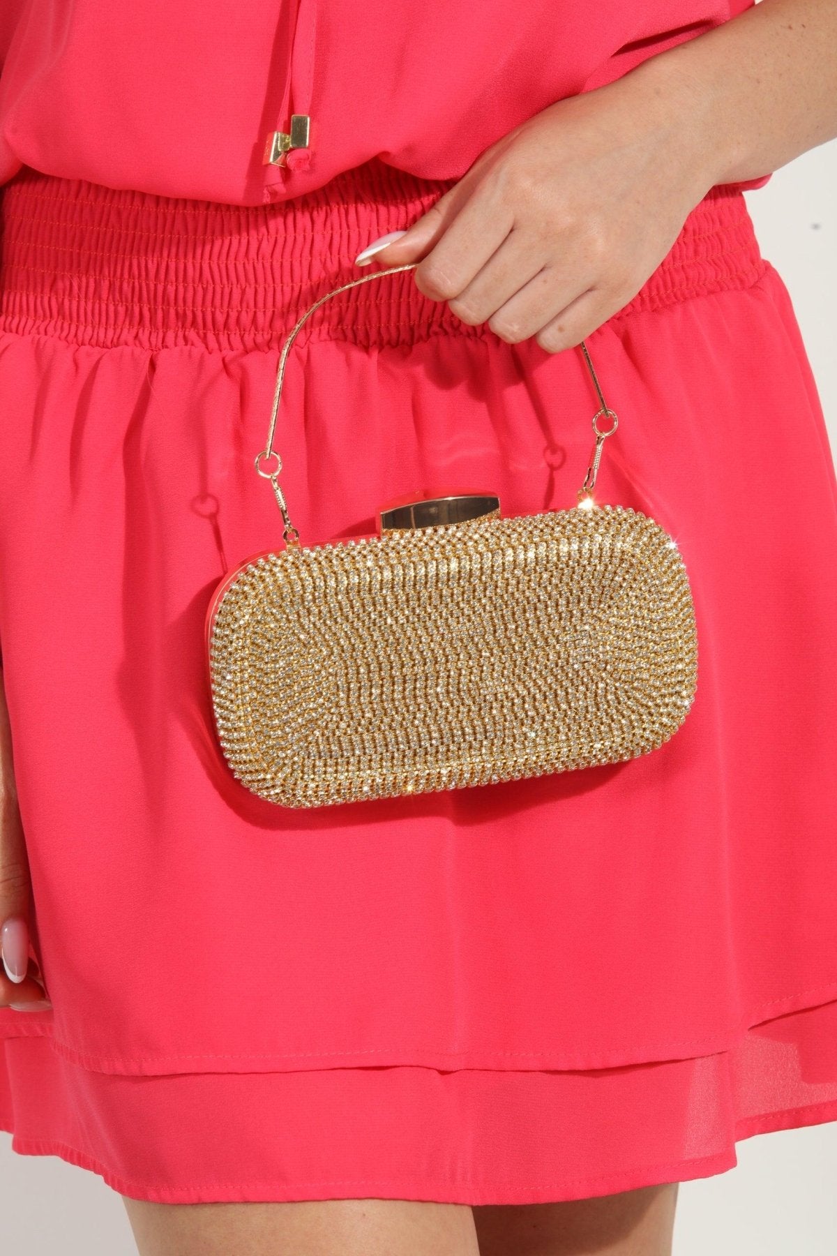 Julia Rhinestone Clutch- Gold - FINAL SALE