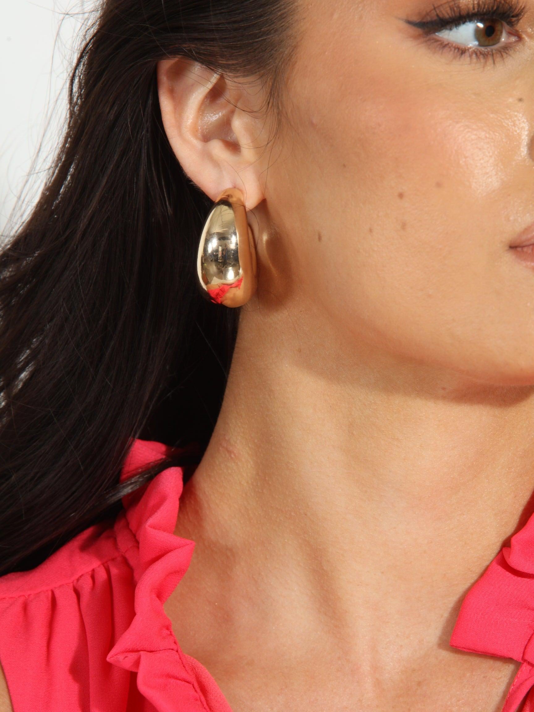 Wide Crescent Gold Hoops-FINAL SALE