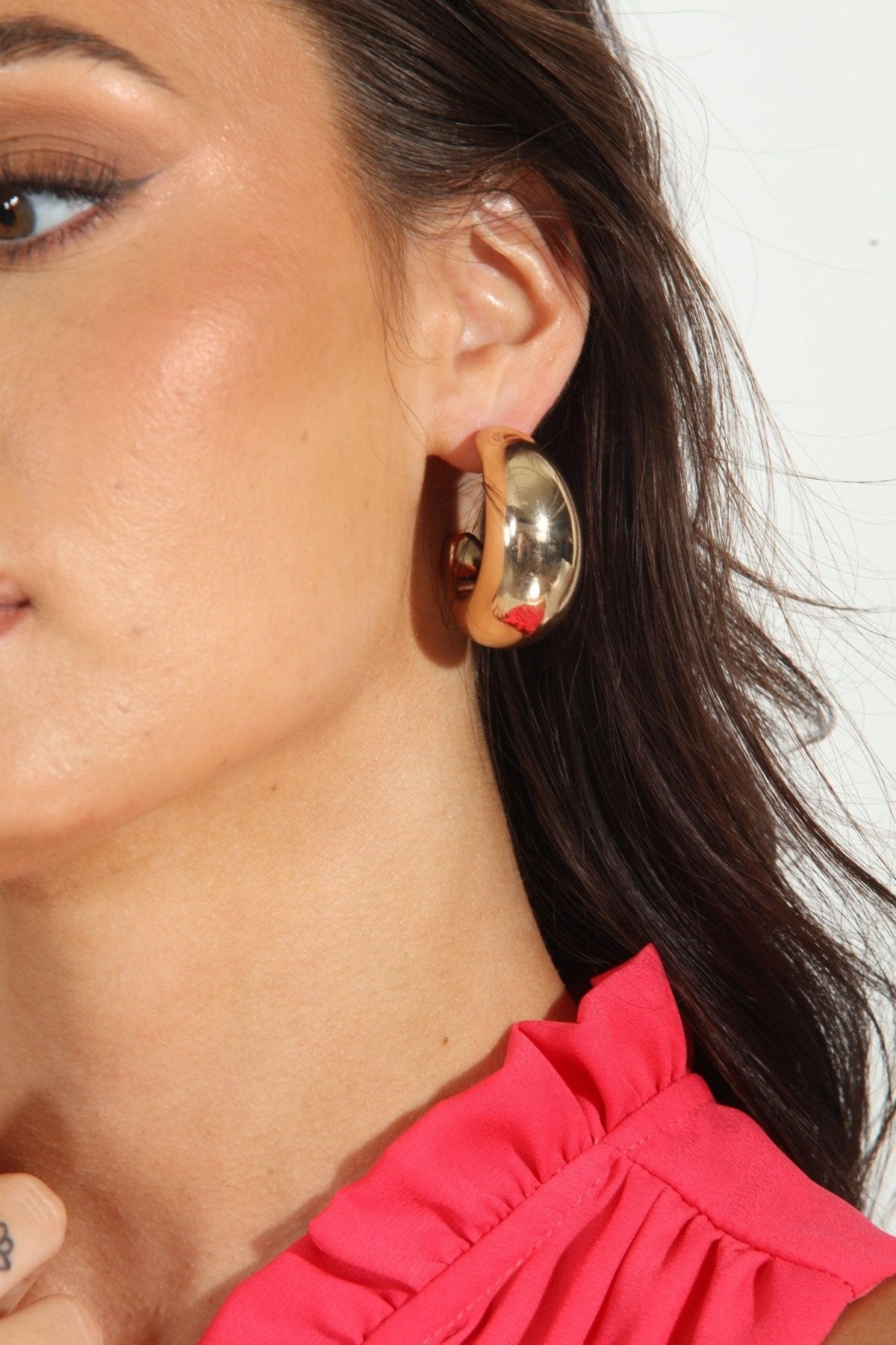 Wide Crescent Gold Hoops-FINAL SALE