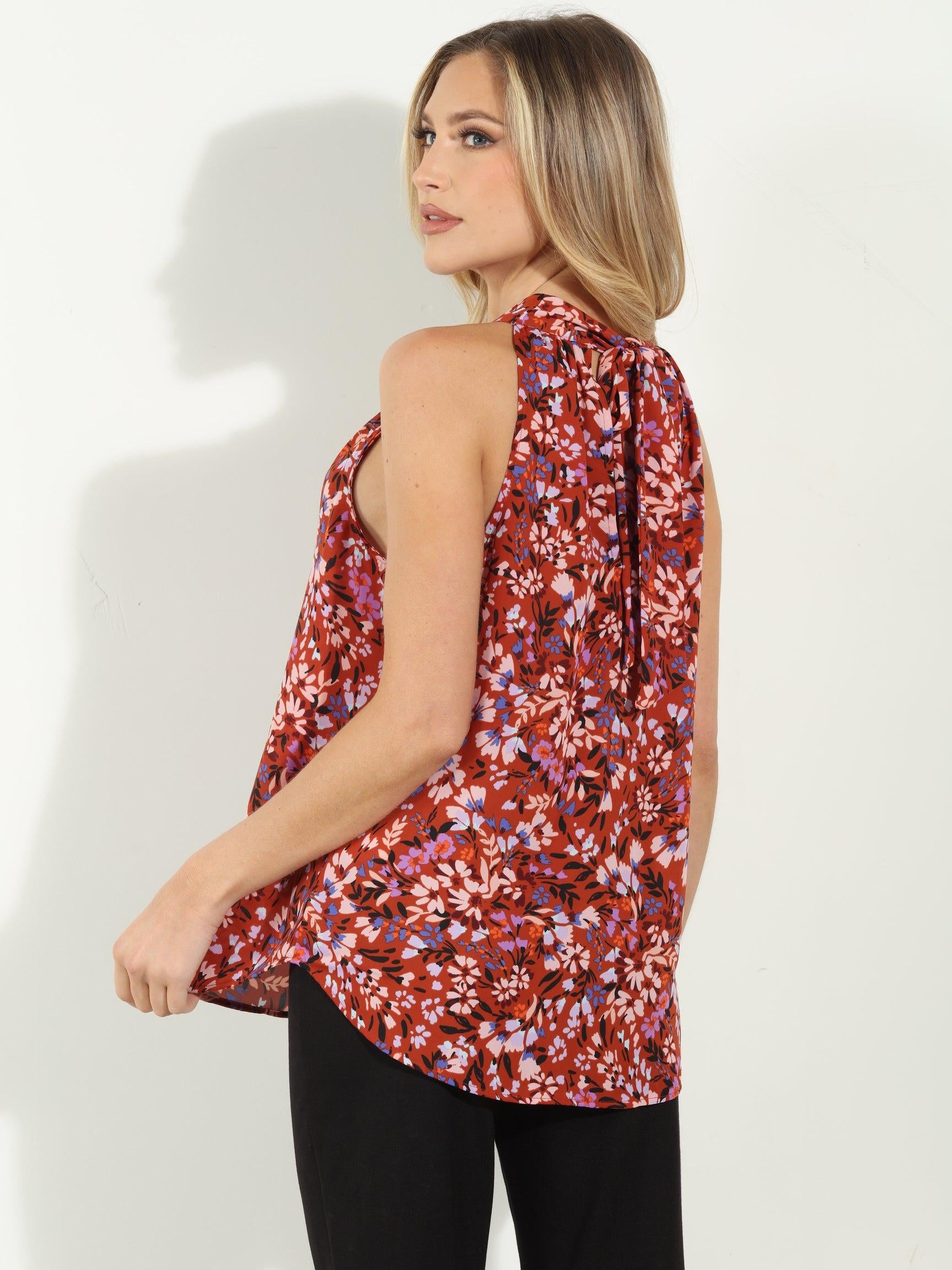 Sofie Twist Halter Sleeveless Blouse-FINAL SALE