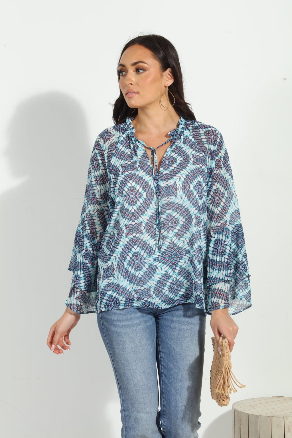 Odelle Flare Sleeve Blouse-FINAL SALE