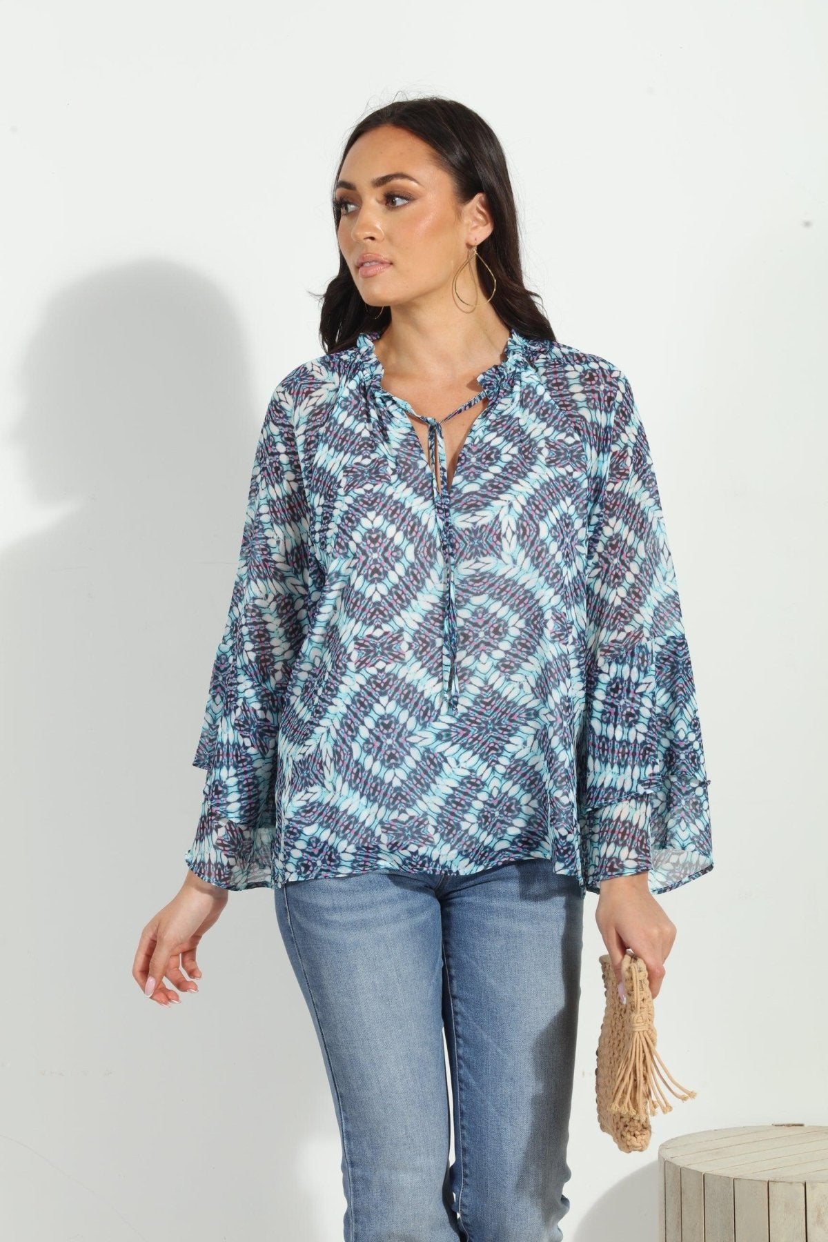 Odelle Flare Sleeve Blouse-FINAL SALE