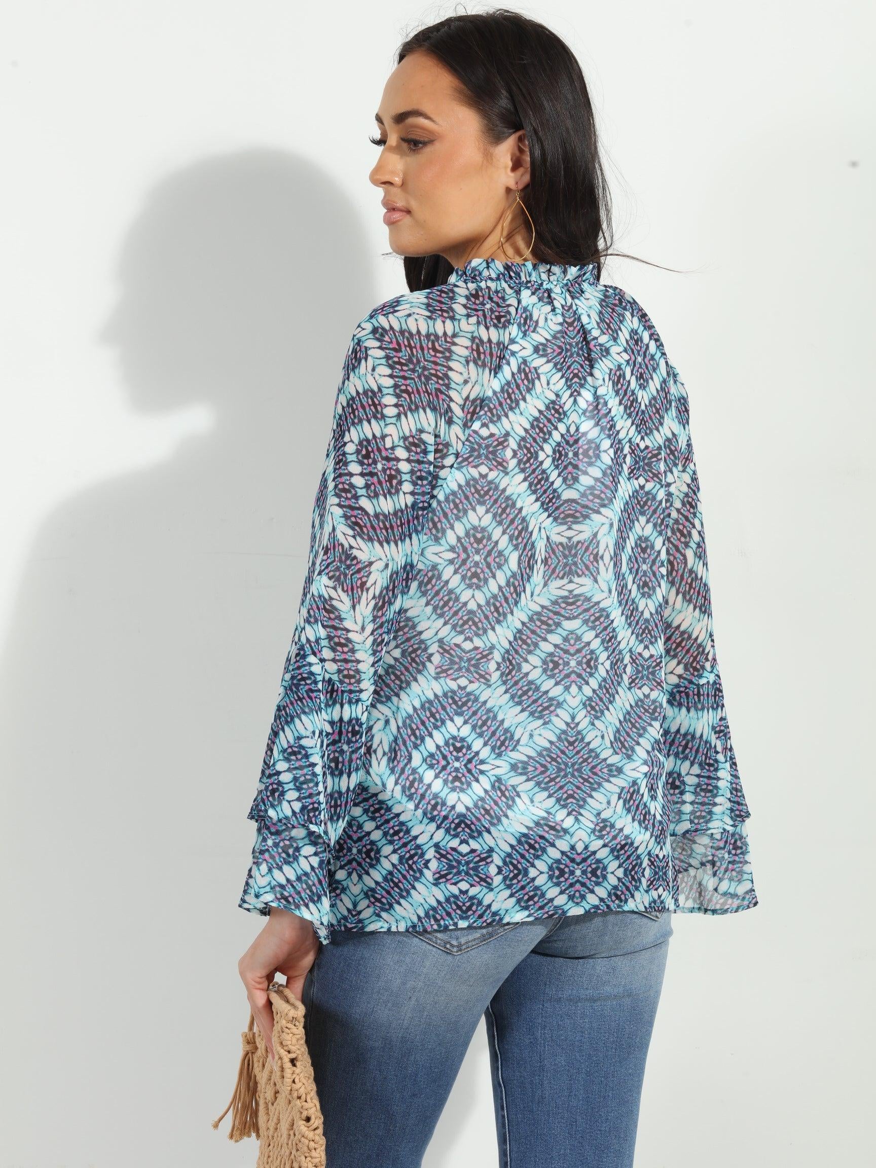 Odelle Flare Sleeve Blouse-FINAL SALE