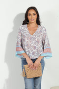 Prima Bell Sleeve Blouse-FINAL SALE