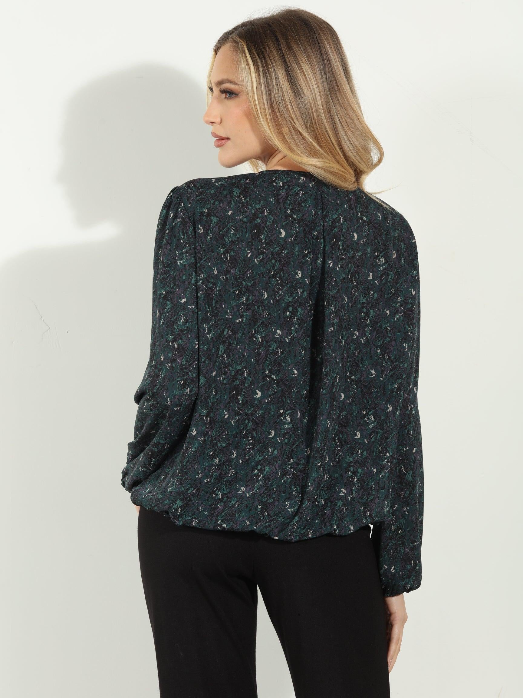 Travis Satin Surplice Pleated Top