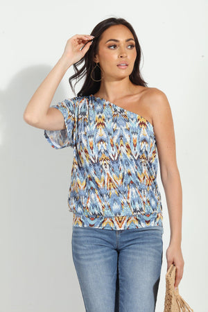 Katryna Asymmetrical Short Sleeve Top-FINAL SALE