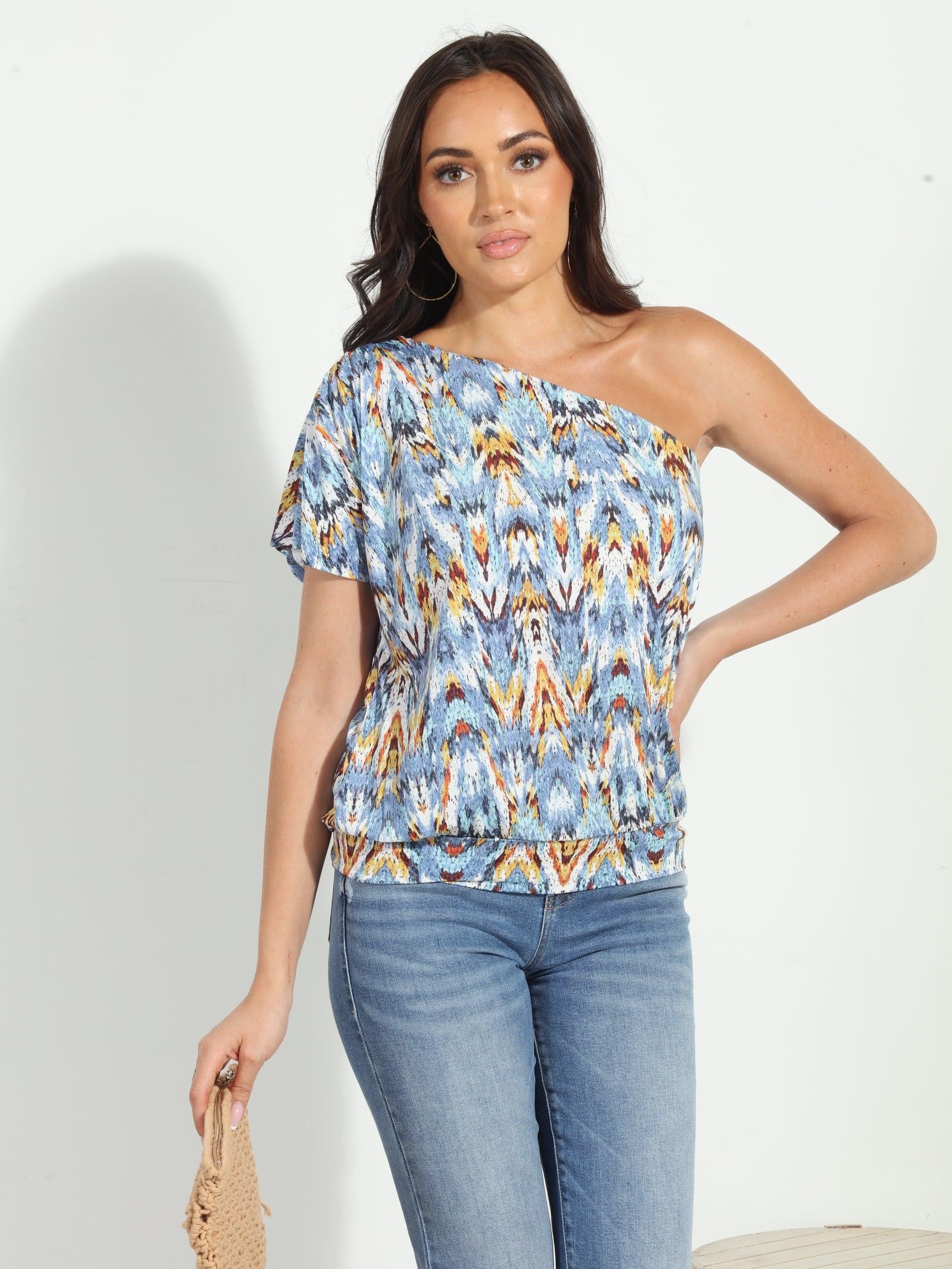 Katryna Asymmetrical Short Sleeve Top-FINAL SALE