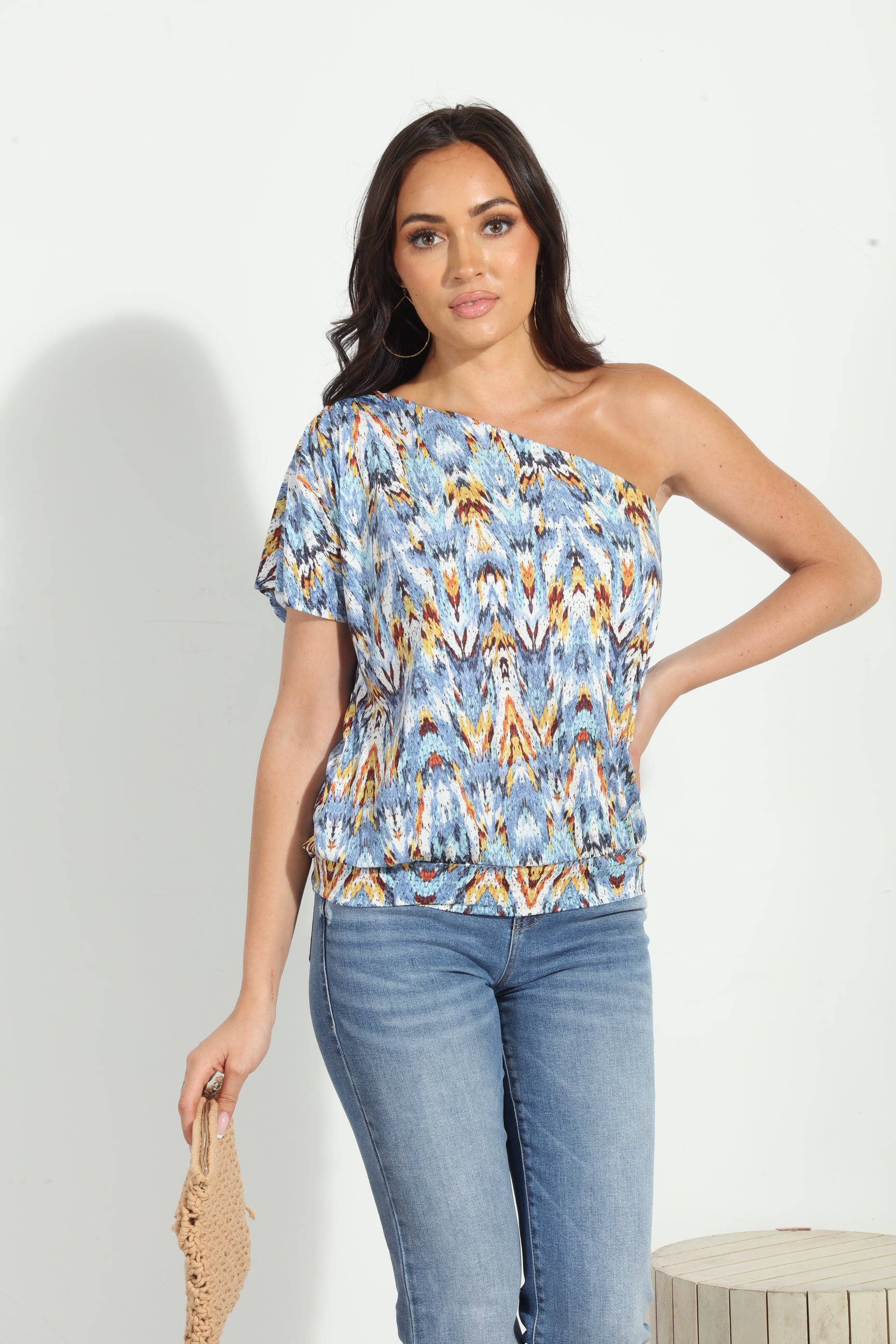 Katryna Asymmetrical Short Sleeve Top-FINAL SALE