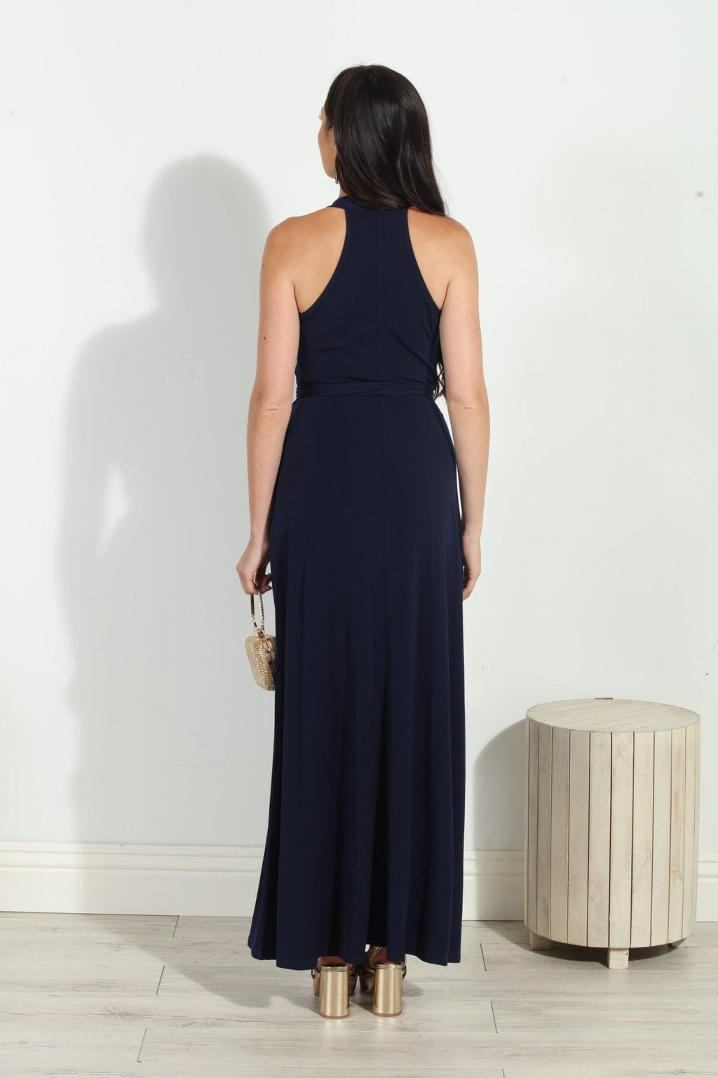 Navy Wrap Maxi Dress-BEST SELLER