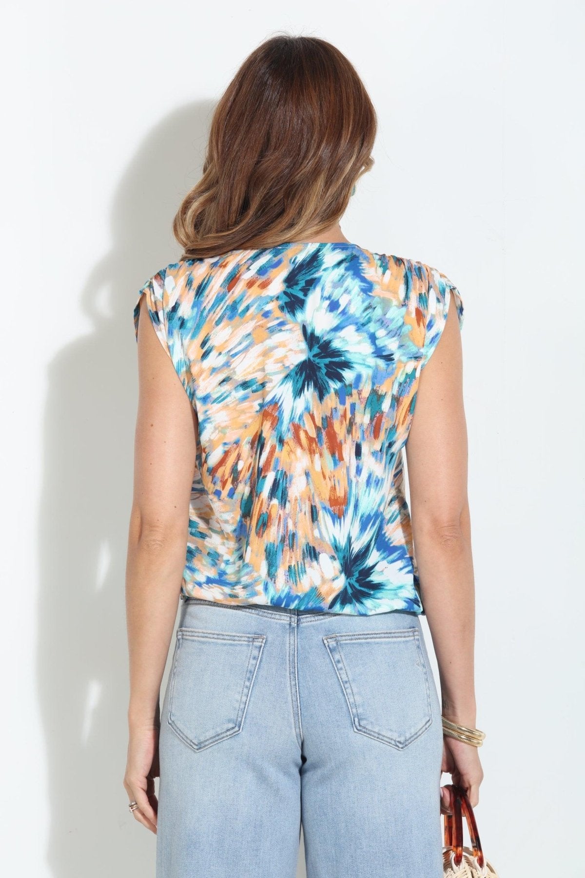 Phoebe Politan Shirred Shoulder Blouse-FINAL SALE