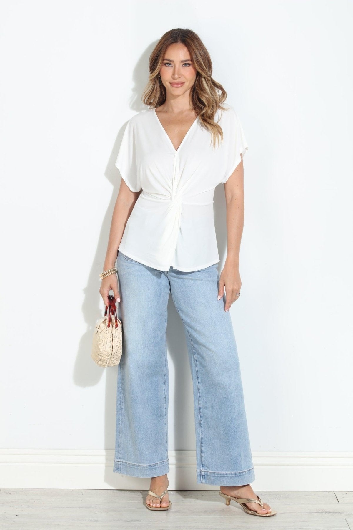 Ivory ITY Stretch Twist Top-FINAL SALE