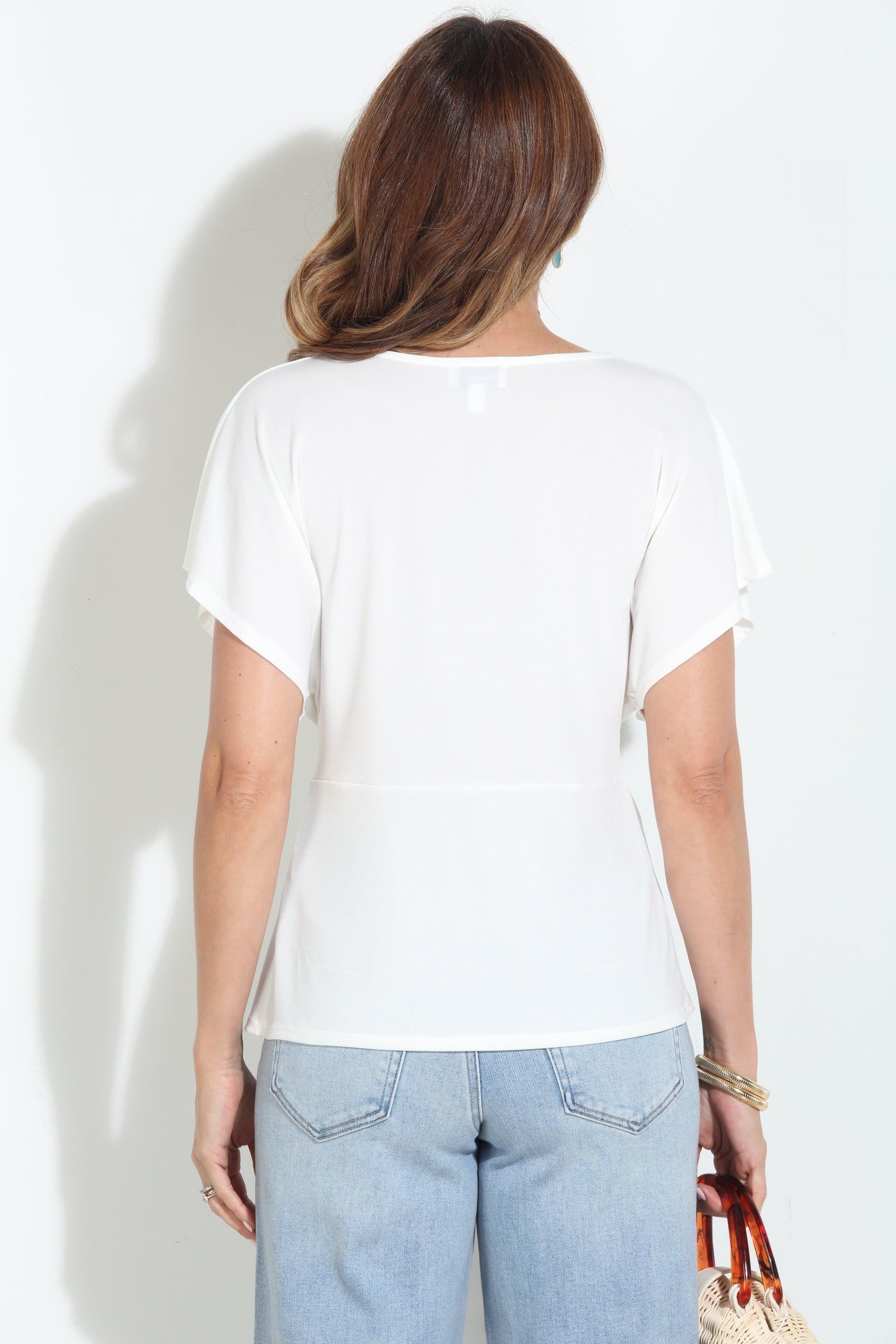Ivory ITY Stretch Twist Top-FINAL SALE