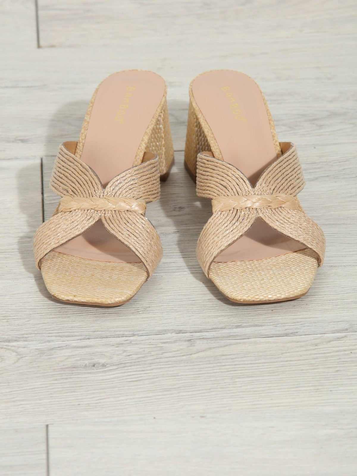 Vera Bow Heeled Sandal- Natural Raffia-BEST SELLER