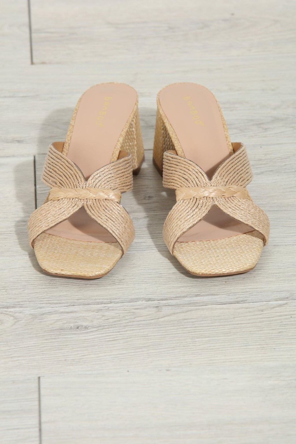 Vera Bow Heeled Sandal- Natural Raffia-BEST SELLER