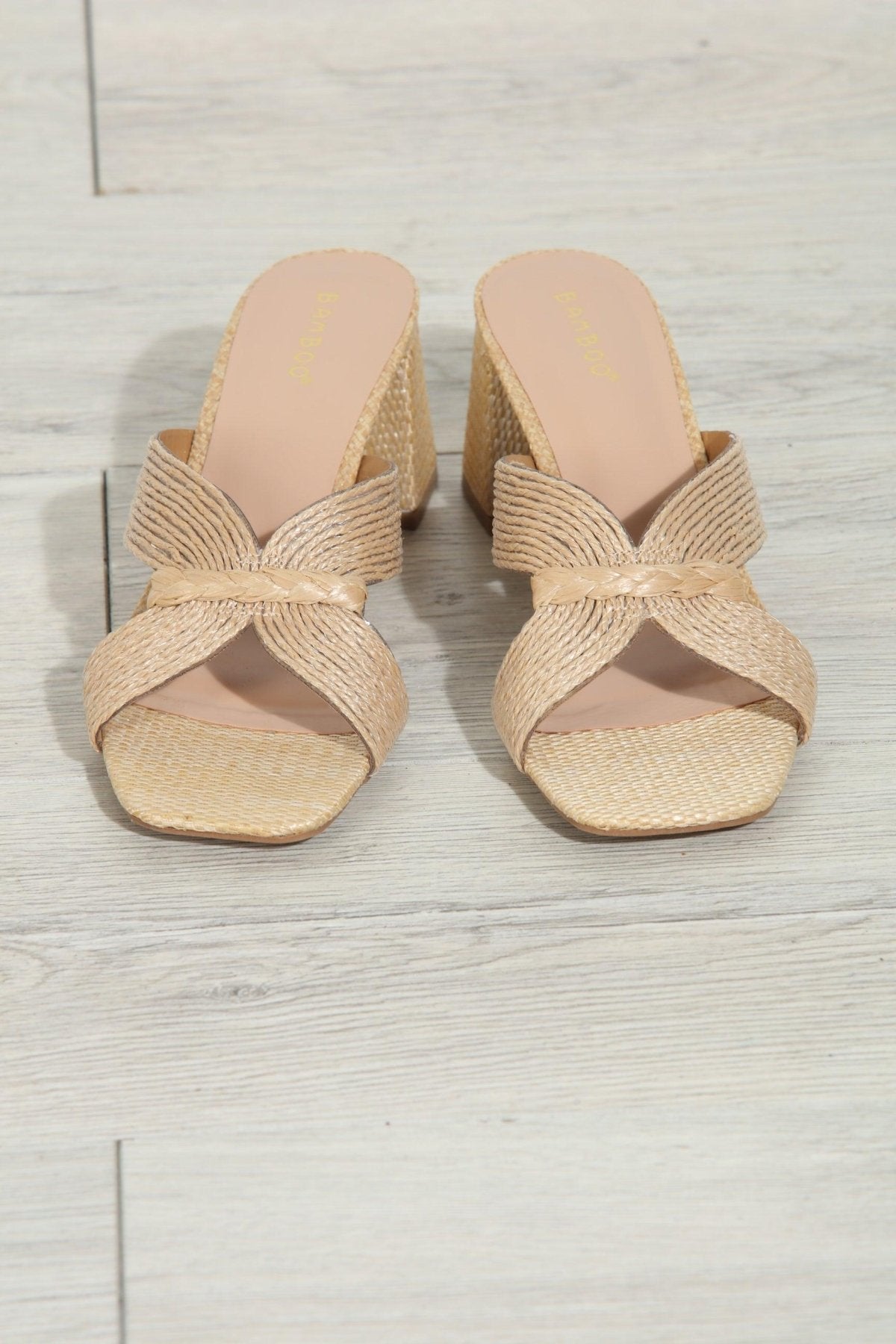 Vera Bow Heeled Sandal- Natural Raffia-BEST SELLER