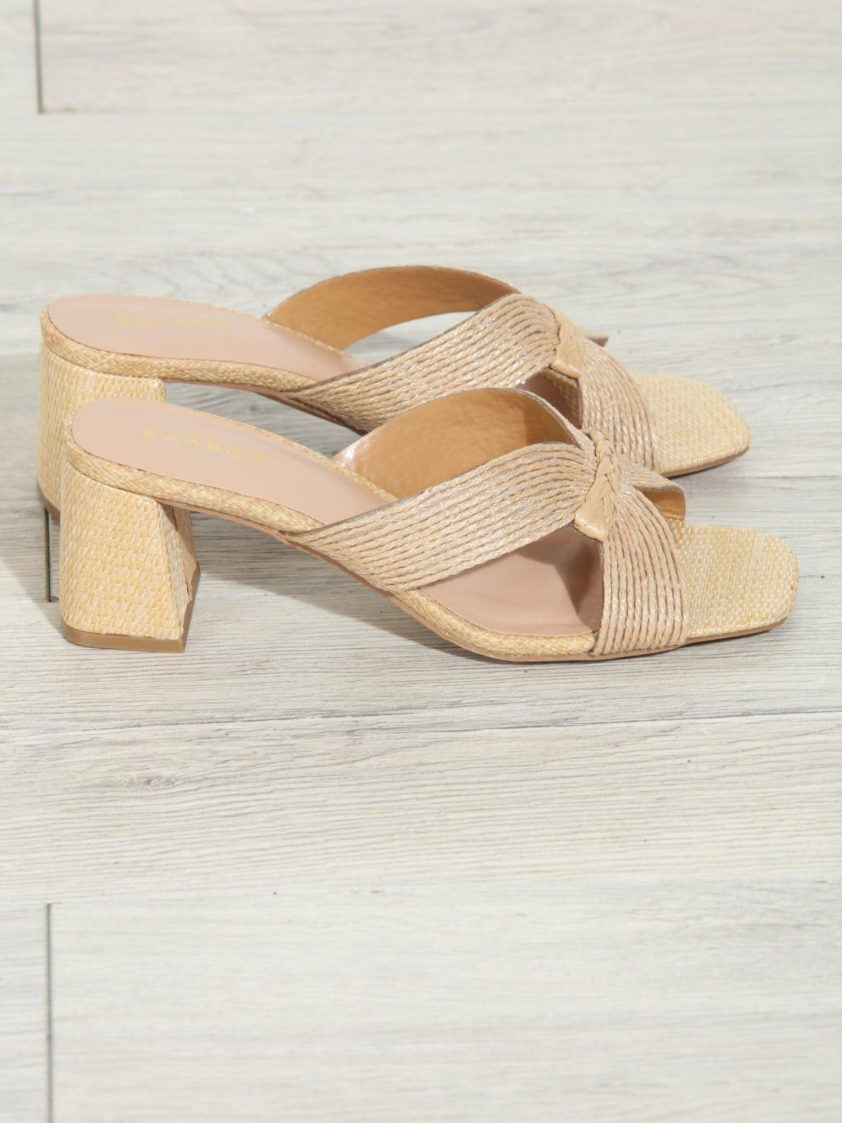 Vera Bow Heeled Sandal- Natural Raffia-BEST SELLER