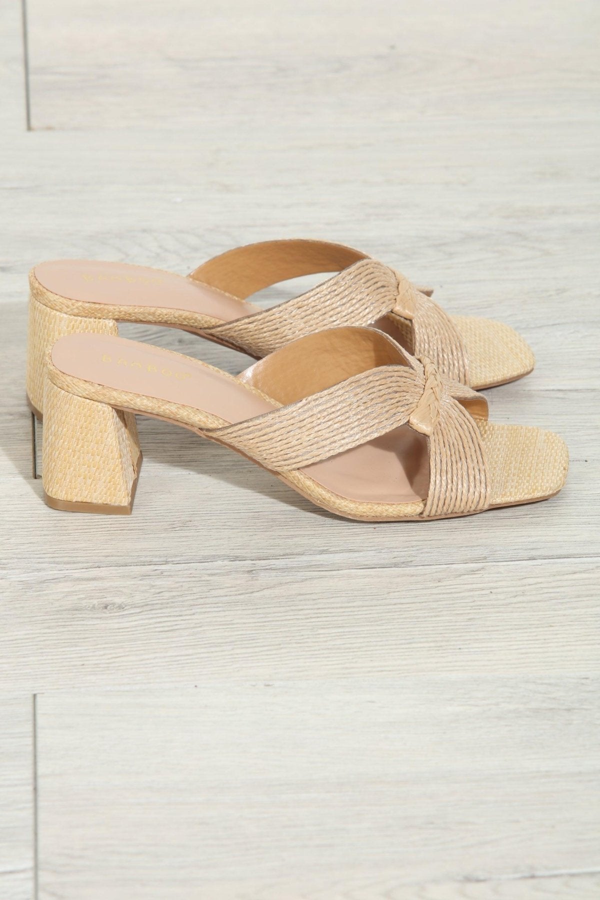 Vera Bow Heeled Sandal- Natural Raffia-BEST SELLER