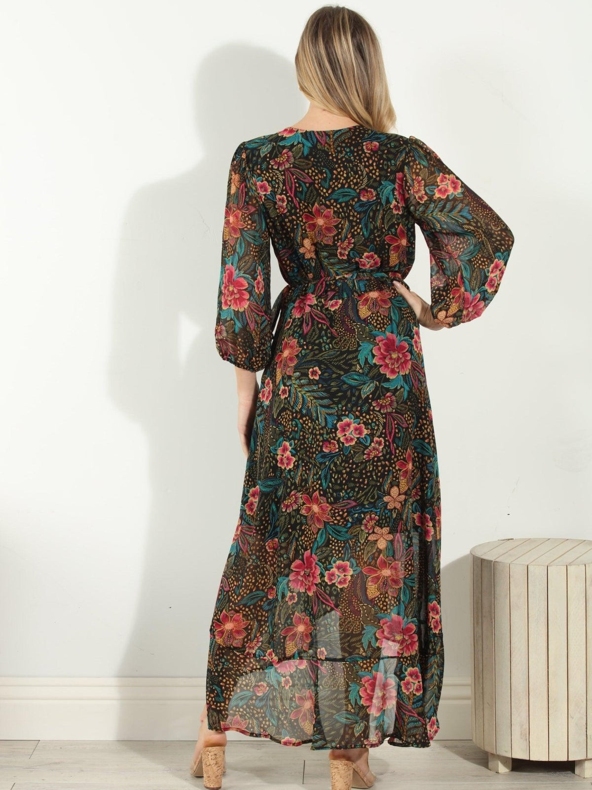 Marani Chiffon Wrap Dress-FINAL SALE