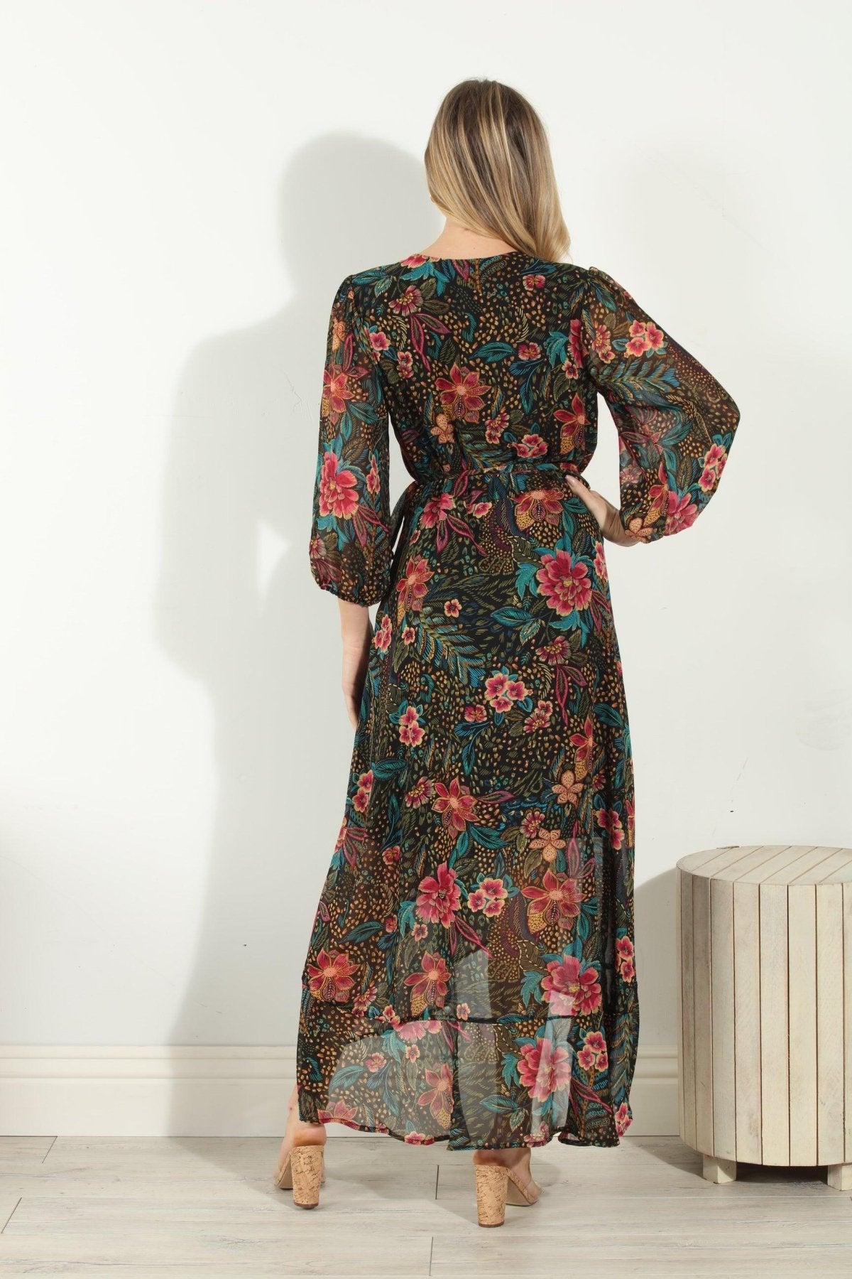Marani Chiffon Wrap Dress-FINAL SALE