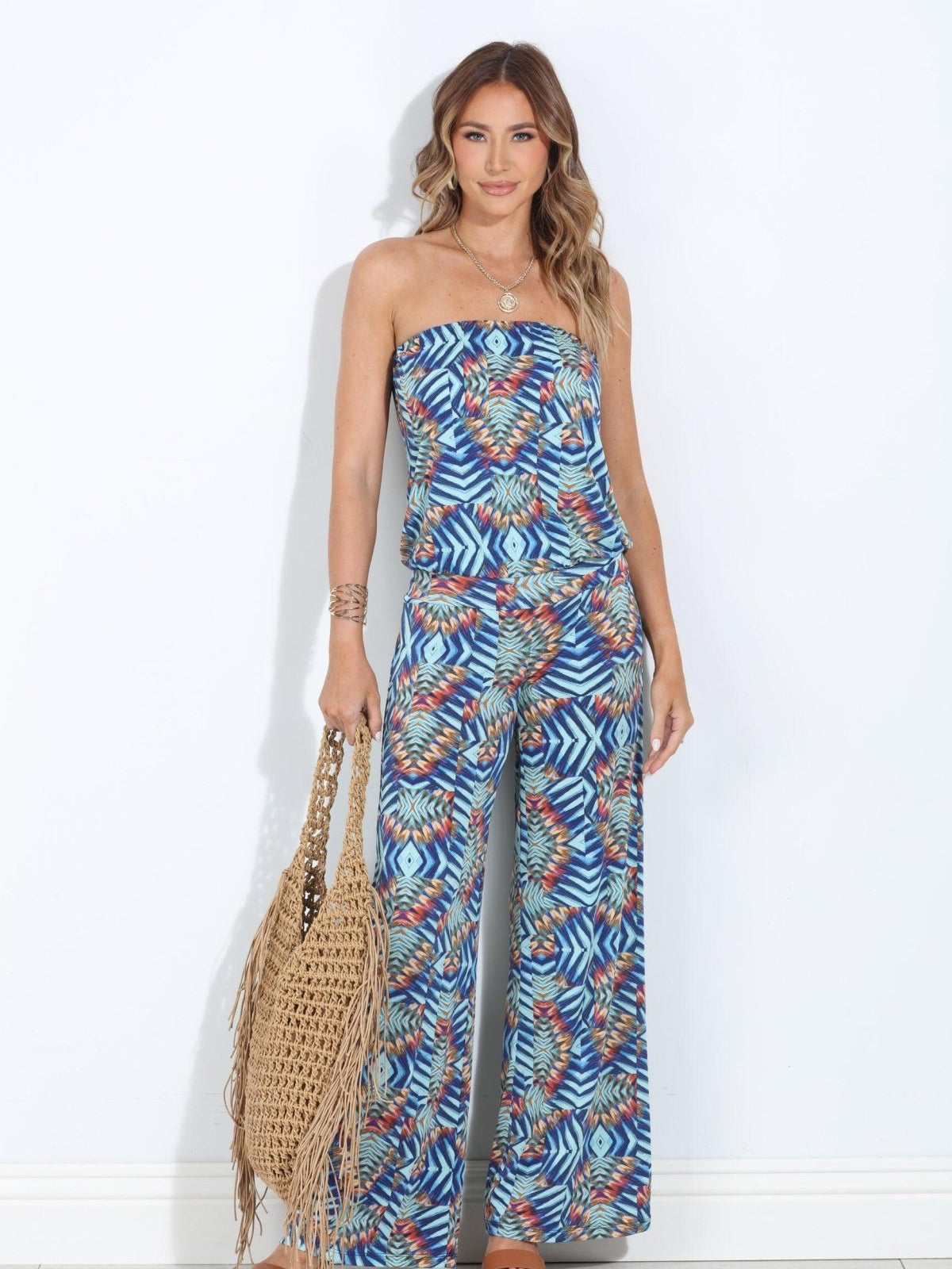 Carlene Strapless Drop Waist Jumpsuit-FINAL SALE