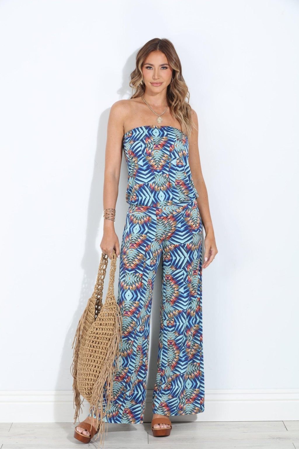Carlene Strapless Drop Waist Jumpsuit-FINAL SALE