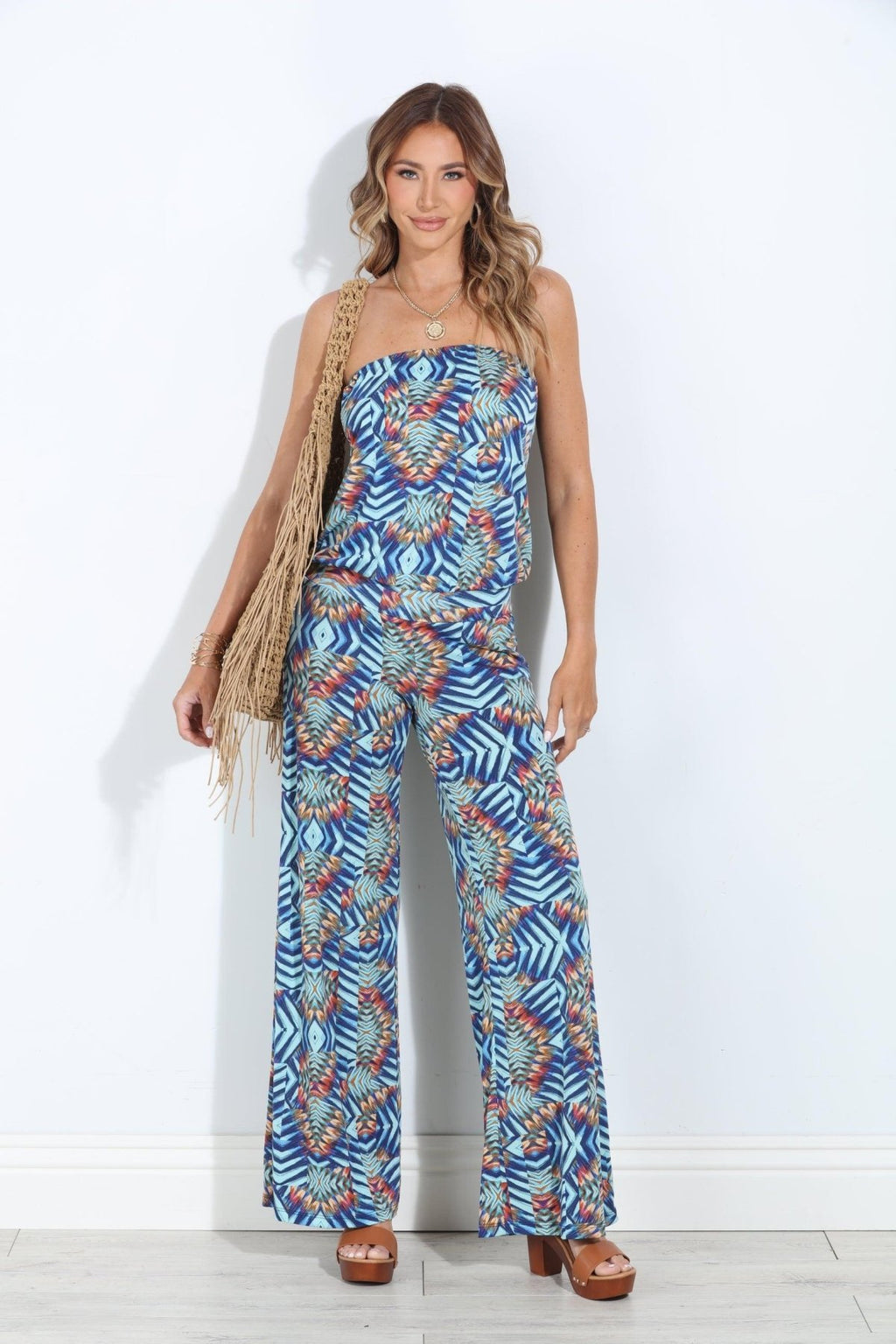Carlene Strapless Drop Waist Jumpsuit-FINAL SALE