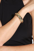 Rounded Gold Hammered Cuff