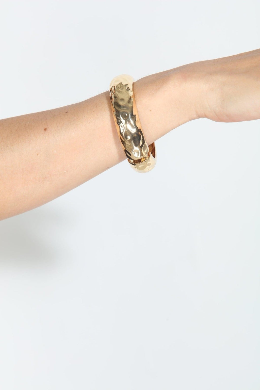 Rounded Gold Hammered Cuff