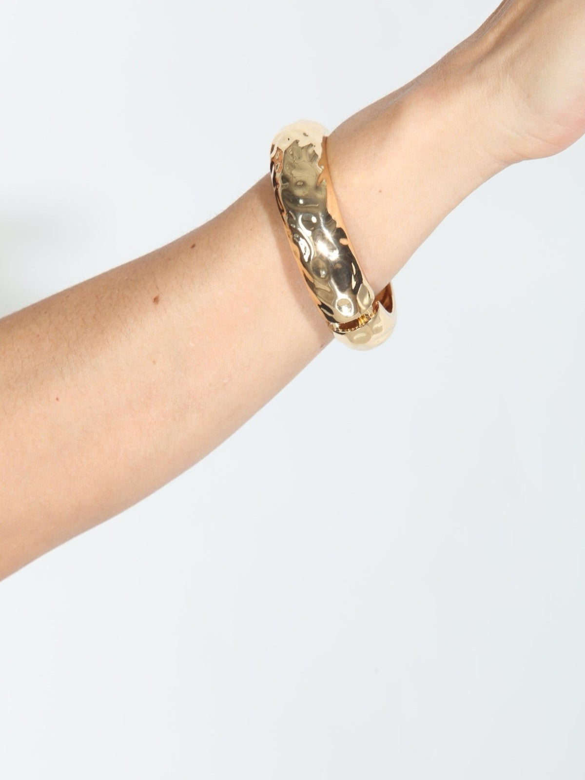 Rounded Gold Hammered Cuff