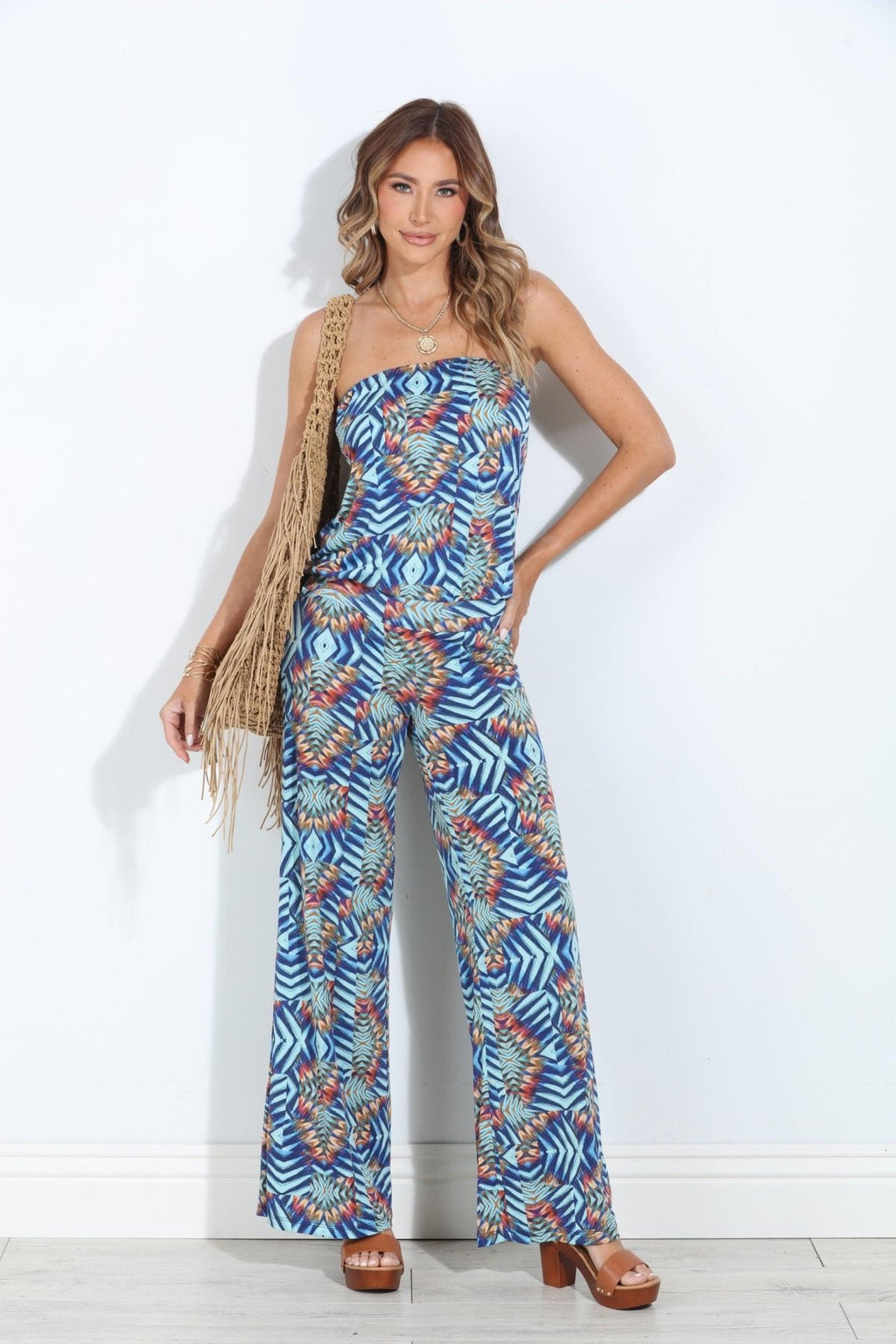 Carlene Strapless Drop Waist Jumpsuit-FINAL SALE