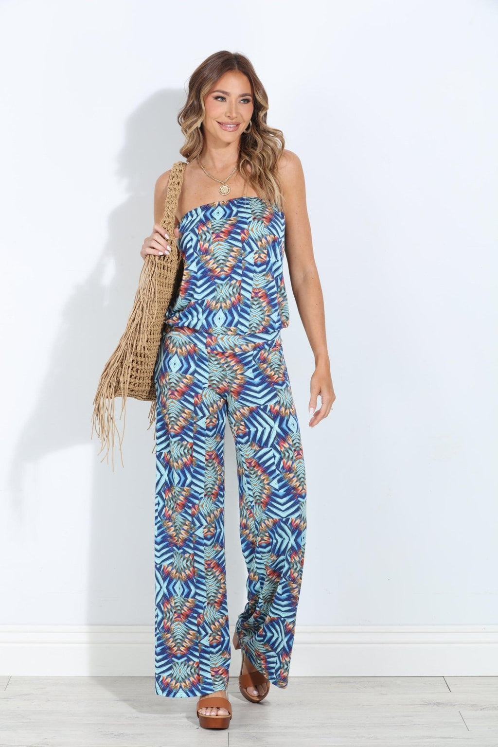 Carlene Strapless Drop Waist Jumpsuit-FINAL SALE