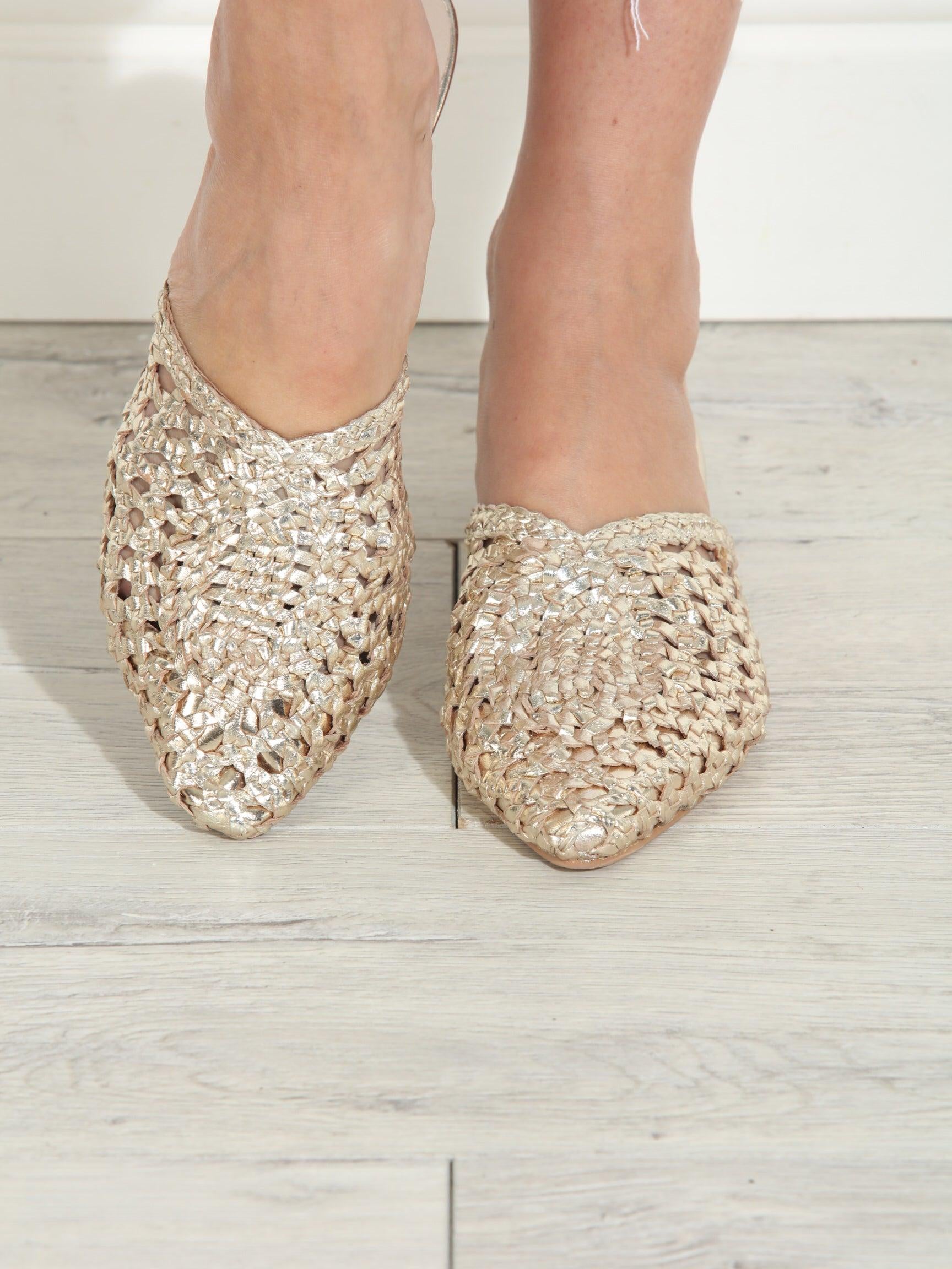 42 Gold Charmed Mules