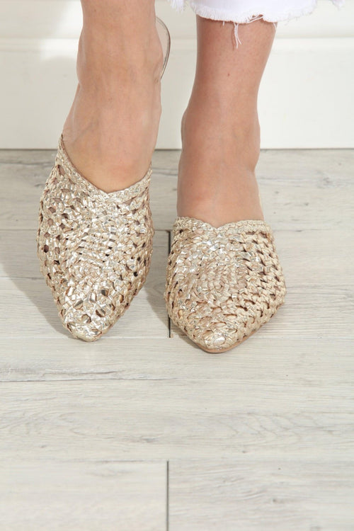 42 Gold Charmed Mules