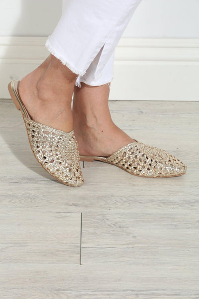 42 Gold Charmed Mules – Veronica M ®