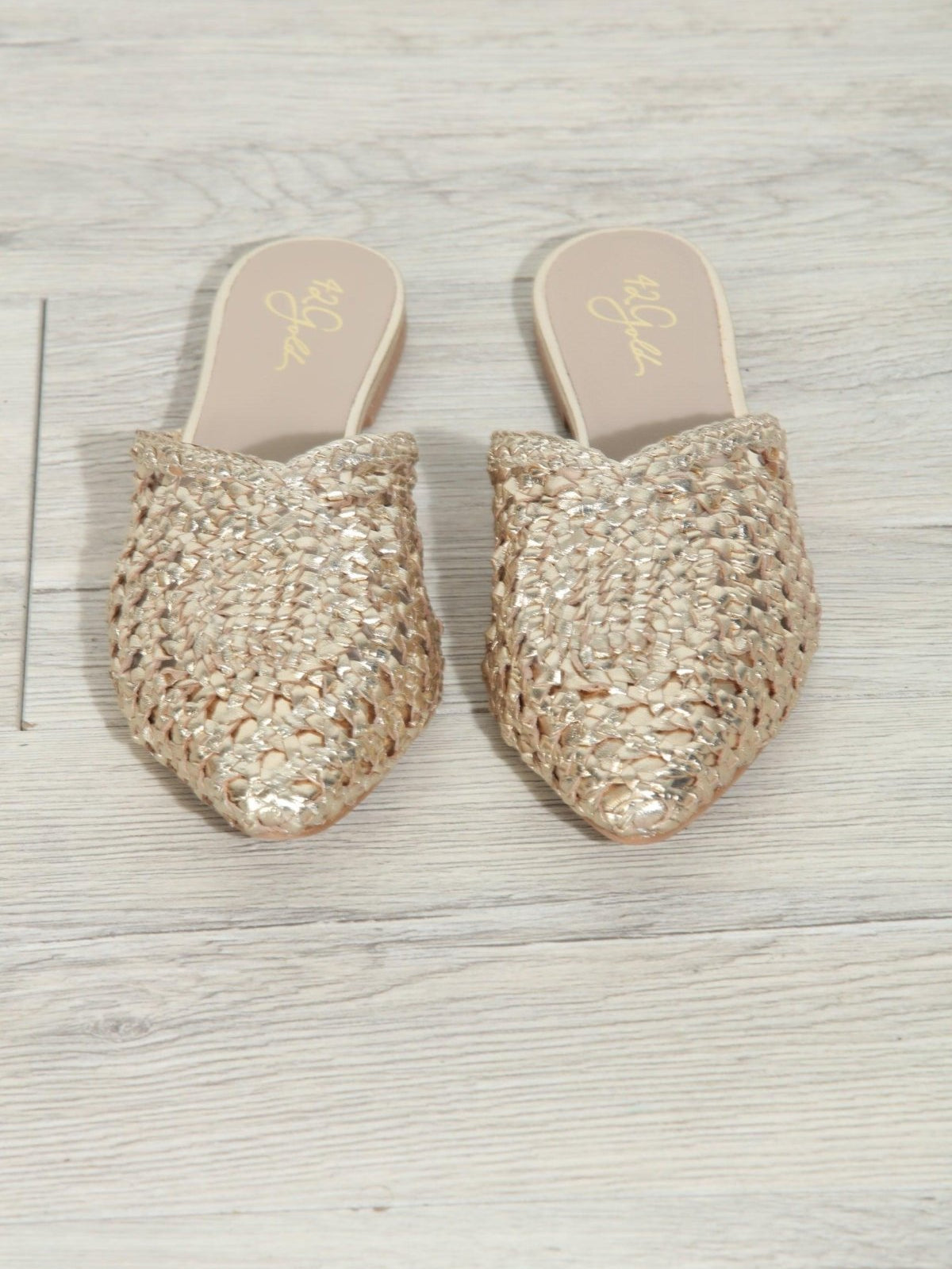 42 Gold Charmed Mules