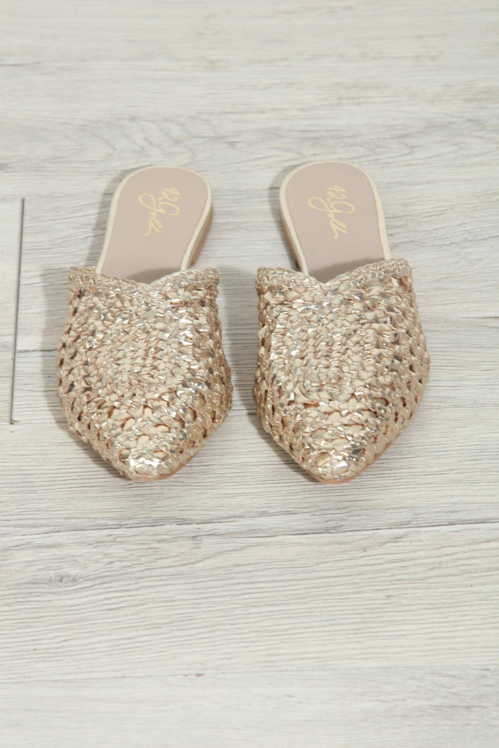 42 Gold Charmed Mules
