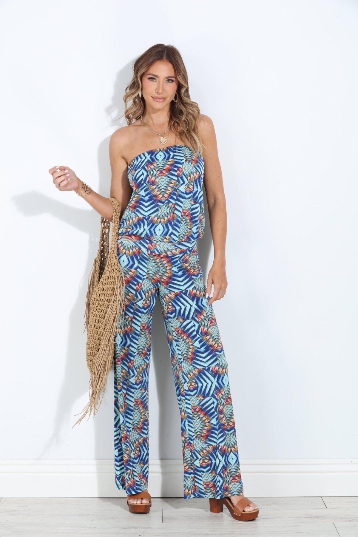 Carlene Strapless Drop Waist Jumpsuit-FINAL SALE