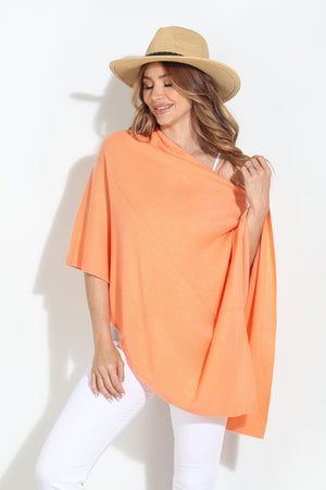 Tangerine Throw-On Poncho-NEW COLOR