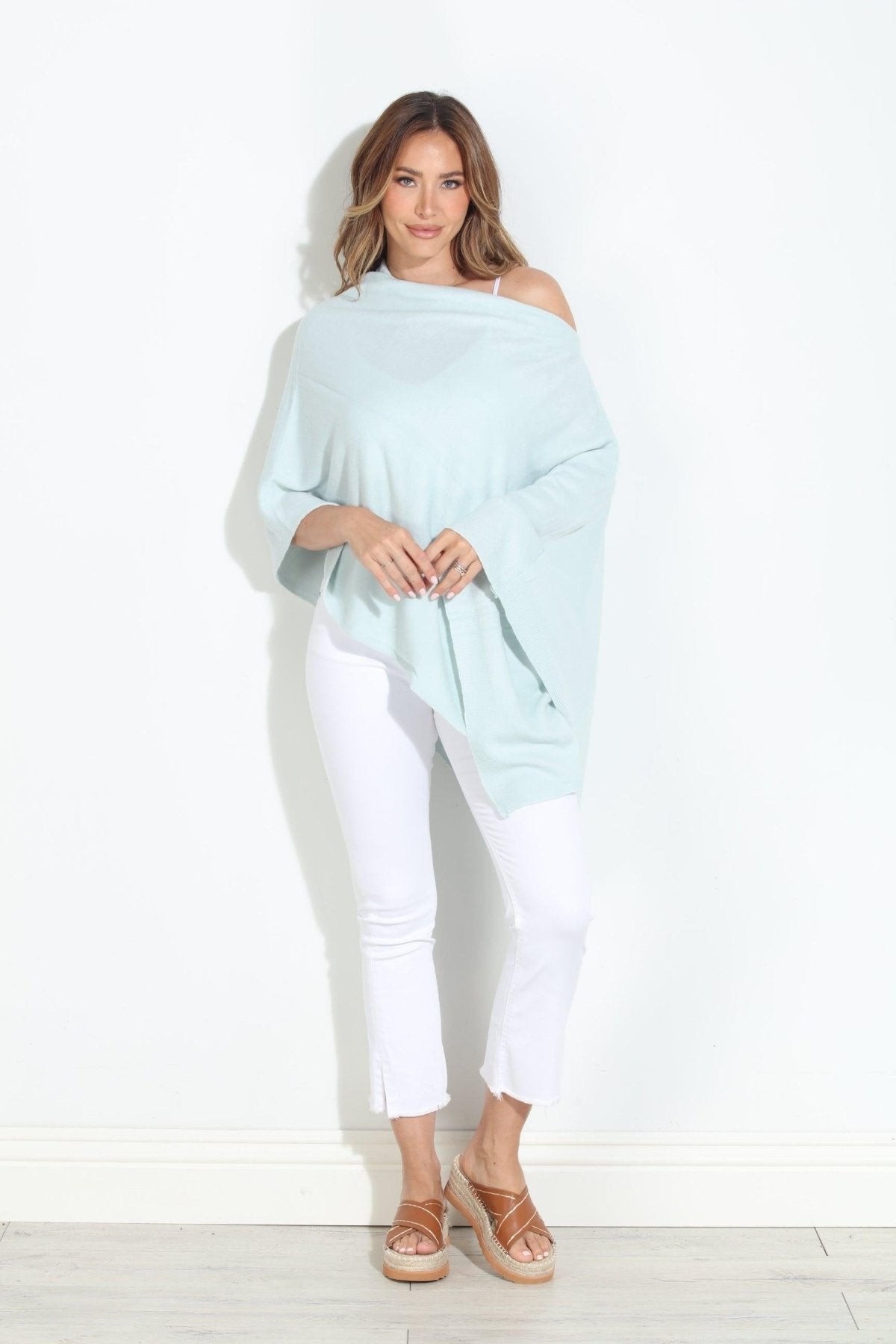 Matcha Throw-On Poncho -NEW COLOR