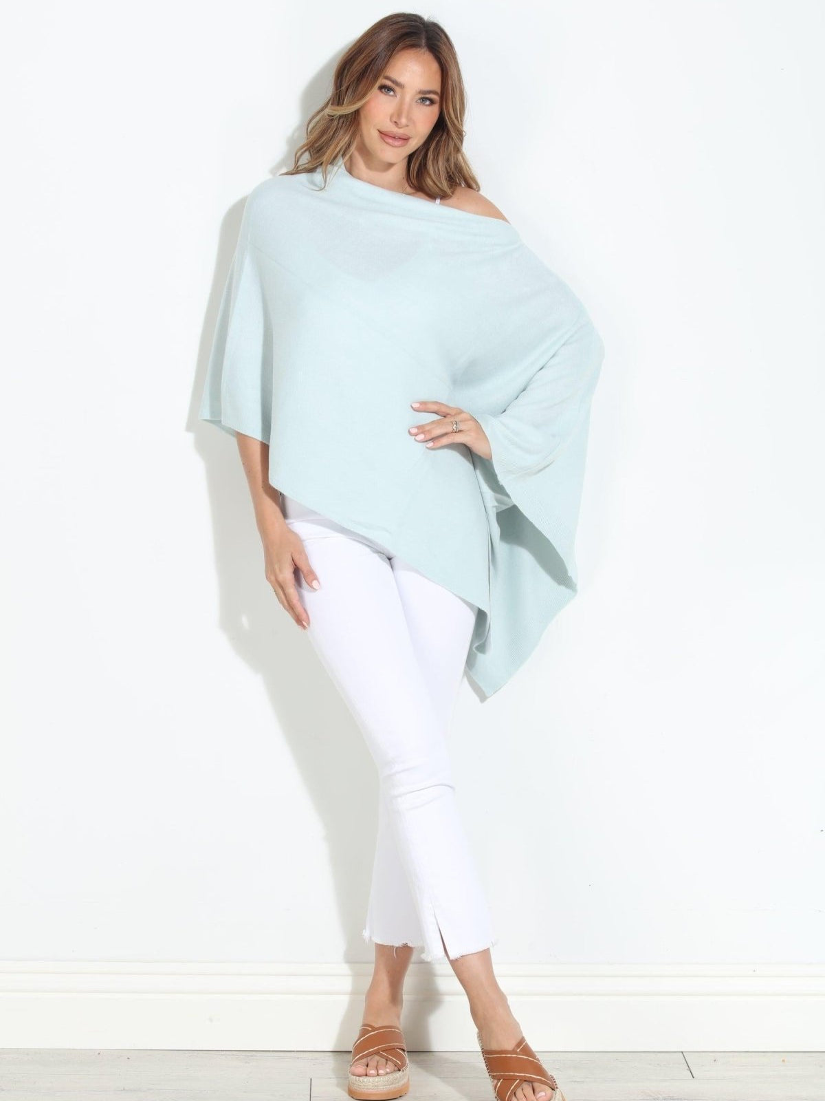 Matcha Throw-On Poncho -NEW COLOR