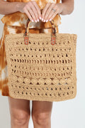 Marine Raffia Crochet Handbag